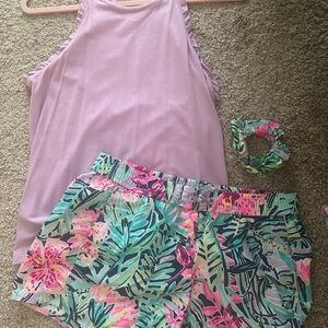 Lilly Tank Top and Tropical Print Shorts Set